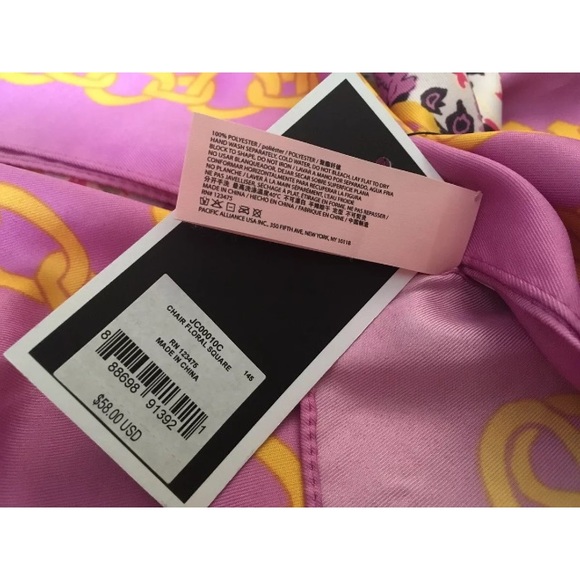 💓Juicy Couture Floral Pink Gold Chain Scarf Cover - Picture 9 of 10